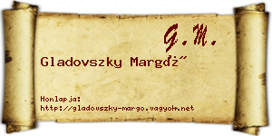 Gladovszky Margó névjegykártya